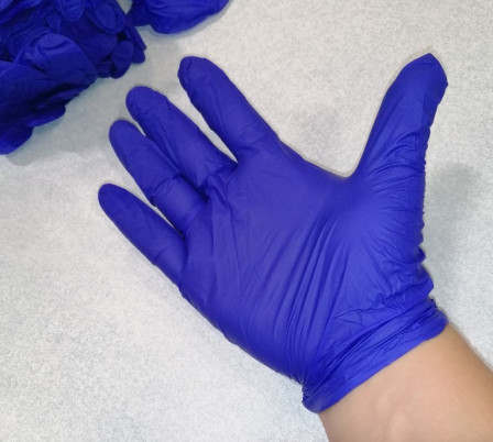 GANT JETABLE NITRILE NON POUDRE TAILLE L BLEU / VIOLET